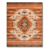 Orange Southwestern Tribal Geometric Area Rug