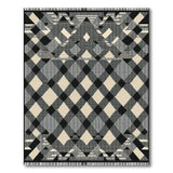 Geometric Modern Black and White Bold Black White Geometric Diamond Area Rug