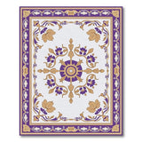 Purple Gold Ornate Floral Medallion Rug