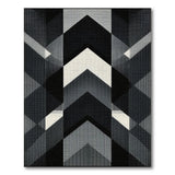 Black and White Black White Geometric Chevron Area Rug