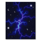 Cosmic Lightning Blue Teal Area Rug
