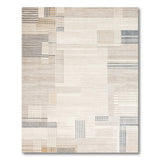 Beige and Neutral Geometric Abstract Area Rug