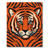 Geometric Modern Bold Orange Tiger Face Area Rug
