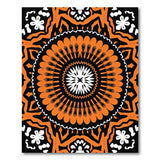 Geometric Modern Vibrant Orange Mandala Geometric Area Rug