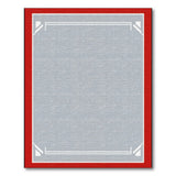 Textured Grey Area Rug with Red Border