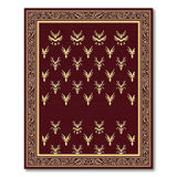 Regal Burgundy Gold Stag Antler Area Rug