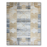 Shimmering Gold Geometric Beige Area Rug