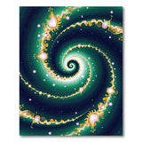 Mystic Teal Spiral Gold Ornament Area Rug