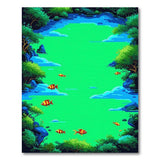 Emerald Lagoon with Tropical Fish Area Rug