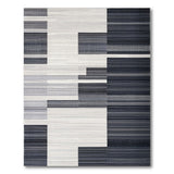 Geometric Modern Grey Geometric Striped Area Rug