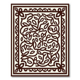 Ornate Brown Vine and Leaf Border Cream Rug