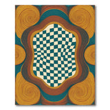 Vibrant Wavy Checkerboard Area Rug