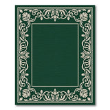 Deep Green Ornate Floral Border Area Rug
