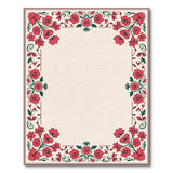 Vintage Red Floral Border Area Rug