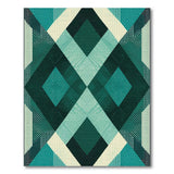 Teal Geometric Diamond Area Rug