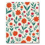 Whimsical Orange Spiral Floral Area Rug