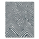 Bold Black and White Bold Black White Geometric Maze Rug