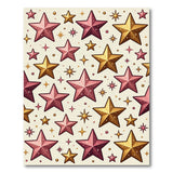 Pink Gold Metallic Stars Area Rug