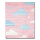 Whimsical Pink Clouds Kids Cartoon Area Rug