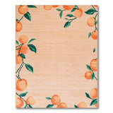 Whimsical Orange Fruit Border Area Rug