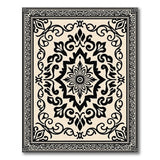 Elegant Black Floral Persian Area Rug