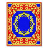 Ornate Red Blue Gold Persian Border Rug