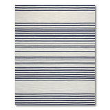 Navy and White Striped Coastal Coastal Beach Area Rug