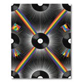 Rainbow Vinyl Records Geometric Area Rug