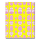 Playful Pink Easter Eggs Yellow Area Rug