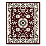 Maroon Persian Floral Area Rug with Ornate Borders
