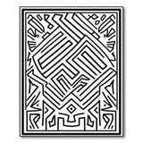Geometric Modern Bold Black White Geometric Maze Rug