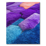 Vibrant Purple Blue Geometric Shag Area Rug