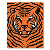 Orange Bold Orange Tiger Face Area Rug
