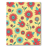 Vibrant Red Teal Daisy Floral Area Rug