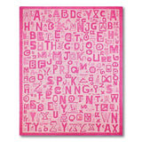 Vibrant Pink Alphabet Symbol Area Rug