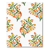Vibrant Orange Floral Multi-Color Area Rug