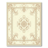 Ornate Gold Floral Medallion Area Rug