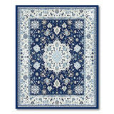 Navy Traditional Persian Navy Blue Persian Medallion Area Rug
