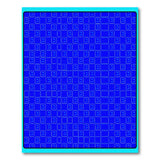 Blue Teal Geometric D-Grid Area Rug