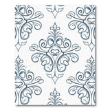 Elegant Navy Blue Damask Swirl Area Rug