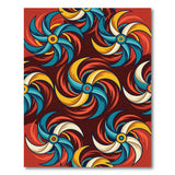 Vibrant Teal Swirl Heritage Tribal Area Rug