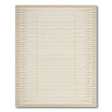 Beige Lattice Border Woven Area Rug