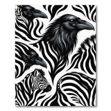 Raven Zebra Stripe Fusion Black White Area Rug
