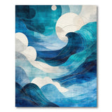 Moonlit Ocean Waves Blue Teal Area Rug