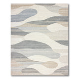 Abstract Area Beige and Neutral Abstract Wave Beige Neutral Area Rug