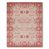 Red Persian Area Rug with Ivory Medallion