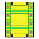 Vibrant Yellow Green Dotted Geometric Area Rug