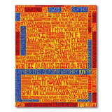 Vibrant Multi-Color Typographic Geometric Rug