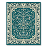 Elegant Teal Persian Rug with Ornate Borders