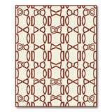Geometric Rust Bowtie Area Rug